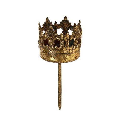 Floristik24 Teelichthalter Gold Antik Ø3,8cm H9,5cm 4St