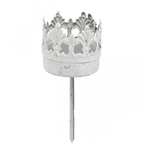 Floristik24 Teelichthalter Metall zum Stecken, Kerzenhalter Krone Ø4,5cm 4St