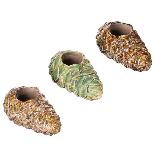 Keramik Stabkerzenhalter Tannenzapfen Design 8 cm Mehrfarbig 3er-Set online kaufen | Floristik24.ch