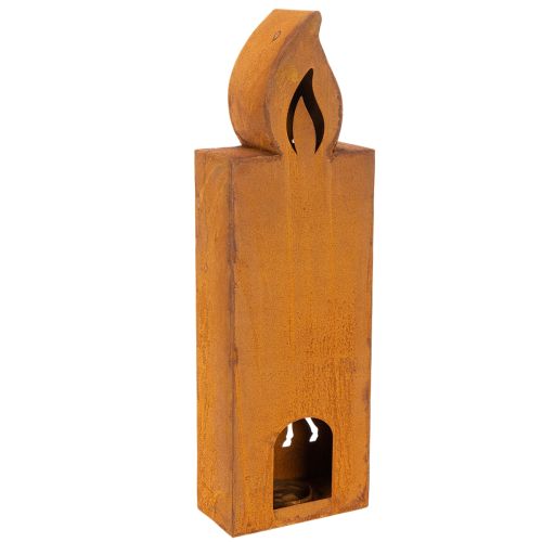 Teelichthalter Weihnachten Edelrost Hirsch Kerzenform 45x14cm Metall rostbraun | Floristik24.ch