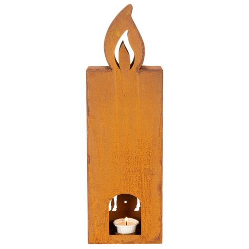 Teelichthalter Weihnachten Edelrost Hirsch Kerzenform 45x14cm Metall rostbraun | Floristik24.ch