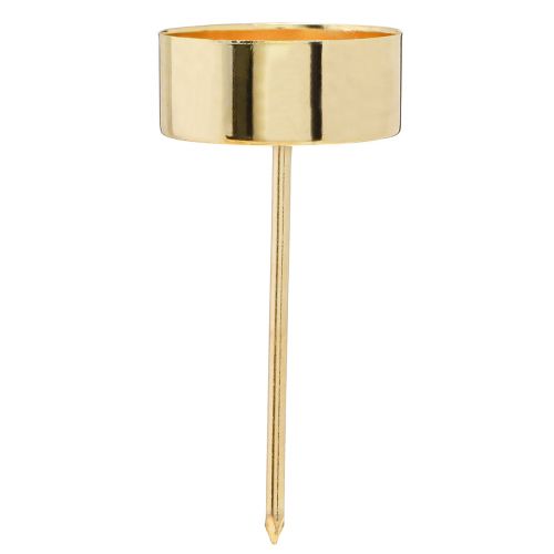 Artikel Teelichthalter zum Stecken Metall Gold H9cm 8 St