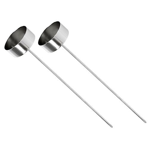 Floristik24 Teelichthalter zum Stecken Silber 21cm 8 St