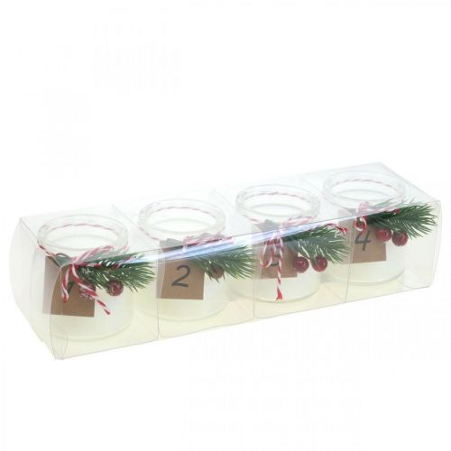 Floristik24 Teelichthalter Glas Advent Kerzenhalter Einweckglas Ø6cm 4St