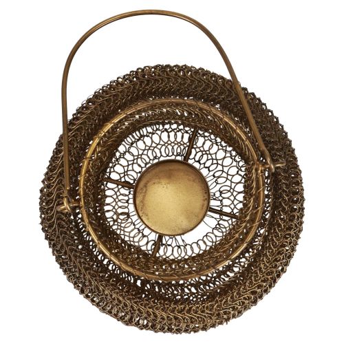 Floristik24 Teelichthalter Metall Messing Upcycling Gartenlaterne Ø18cm