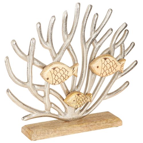 Floristik24 Tischdeko Maritim Koralle Deko Fische Holz Metall L30cm