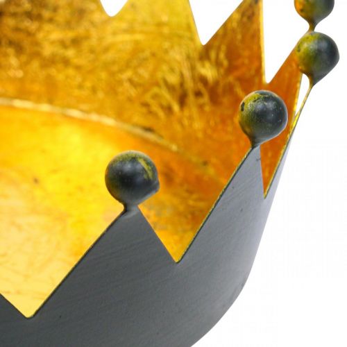 Floristik24 Tischdeko Weihnachten Krone Schwarz Gold Ø16,5cm H6cm