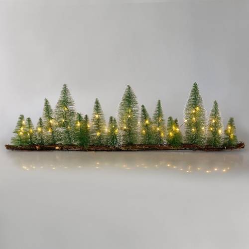 Floristik24 Tischdeko Winterwald mit LED Grün 100cm 60L