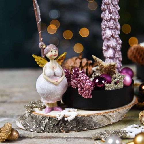 Floristik24 Tischdeko Engel Rosa Deko Figur Weihnachten 4,5×3,5×9,5cm 4St
