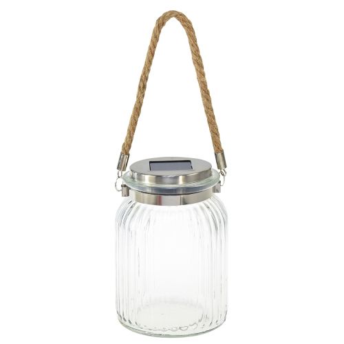 Floristik24 Tischdeko Solar Balkon Hängelampe Warmweiß Ø11cm H16cm