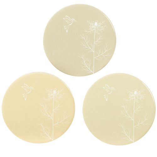 Artikel Tischuntersetzer Frühling Vogel Braun Weiß Ø11cm 6 St