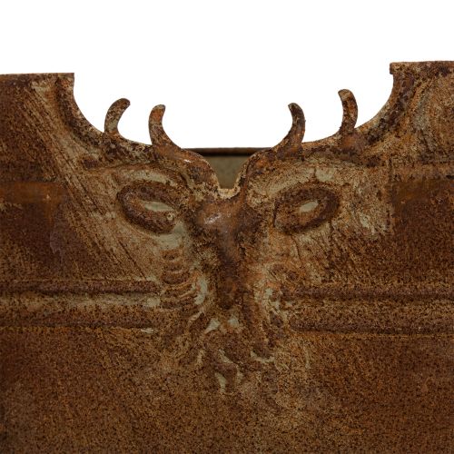 Ovale Metallschale mit Griffen und Hirschmotiv im Rost-Look 36 cm | Floristik24.ch