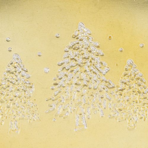 Pflanzgefäss Metall gold mit Tannenmotiv 18cm | Floristik24.ch