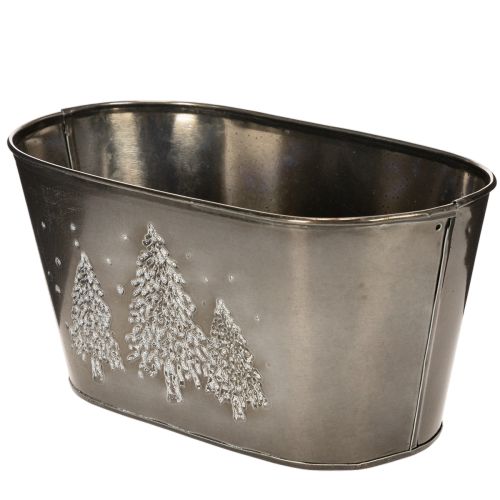 Übertopf oval aus Zink mit Tannenbaum-Motiv, 25cm | Floristik24.ch