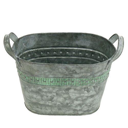 Floristik24 Topf Zink oval 20cm x 12cm H14cm