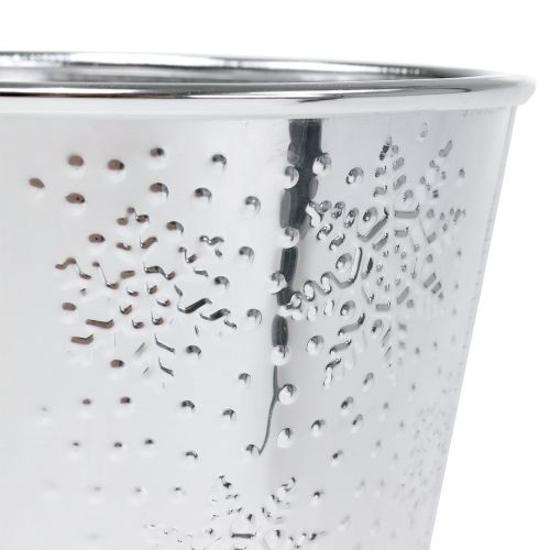 Floristik24 Topf mit Schneeflocken Muster Ø16,5cm H14,5cm 1 St