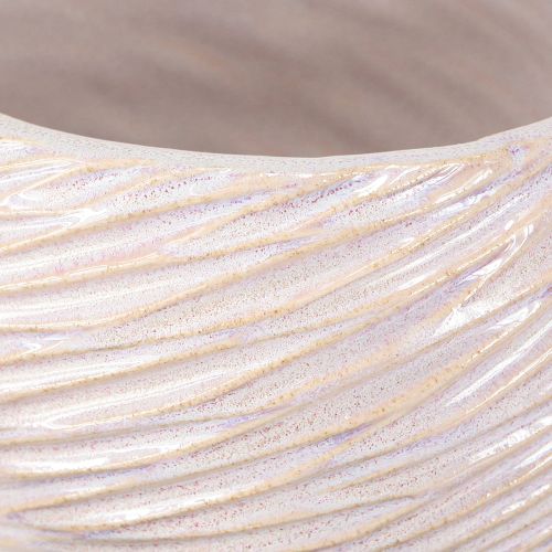 Artikel Keramik-Pflanzschale Creme-Rosa – Moderner Deko-Übertopf mit Rillenmuster Ø15cm 2St