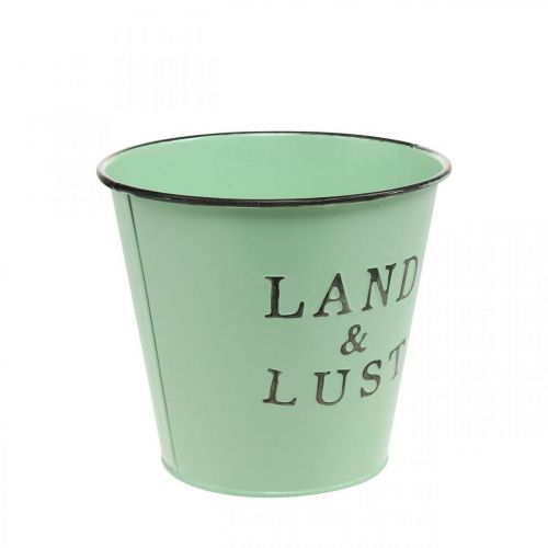 Floristik24 Pflanzkübel Mint Deko Übertopf Metall Blumentopf klein Ø14×H13cm