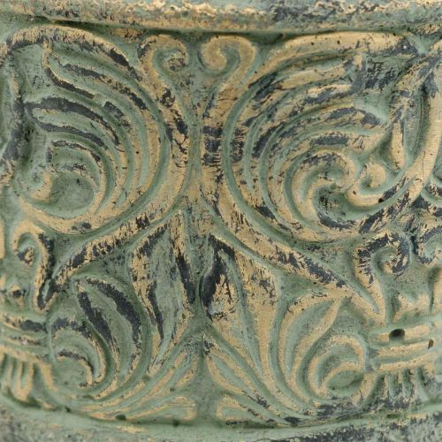 Floristik24 Übertopf Antik Look Grün, Gold Beton-Topf Ø11cm H12,5cm