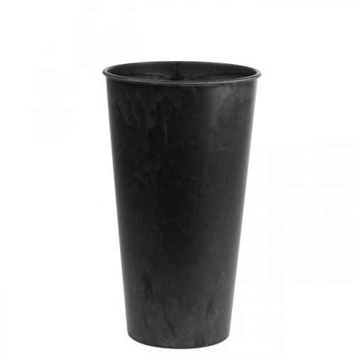 Floristik24 Bodenvase schwarz Vase Plastik Anthrazit Ø17,5cm H28cm