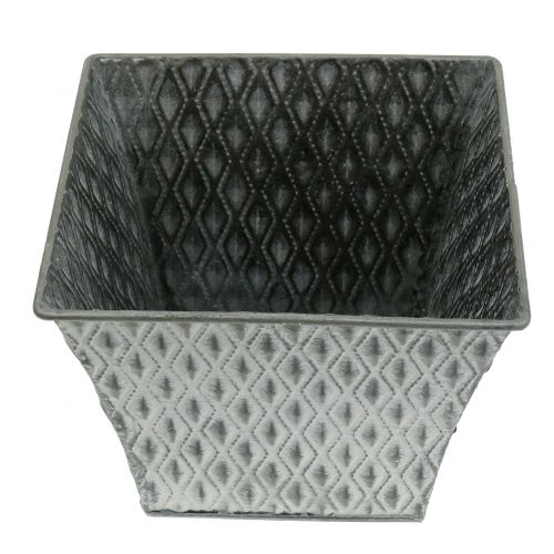 Artikel Zinktopf mit Rautenmuster H15cm