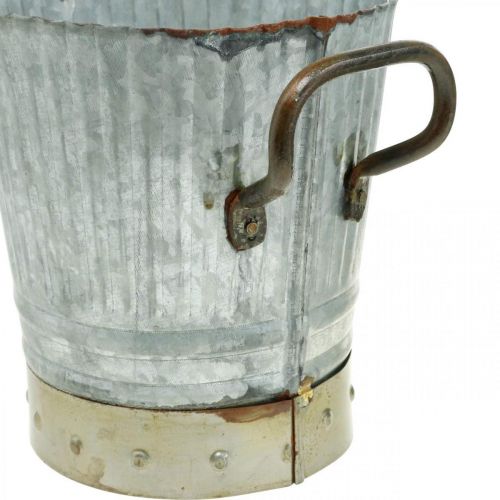 Artikel Übertopf Metall mit Griffen Vintage Deko Ø26/20/17cm 3er-Set