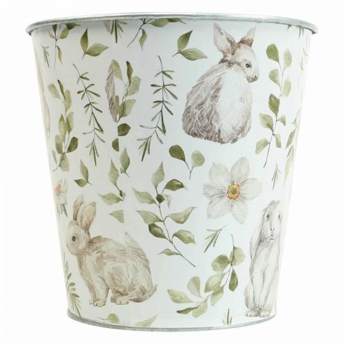 Floristik24 Hasen Blumentopf Ostern Übertopf Metall Ø15,5cm H15cm