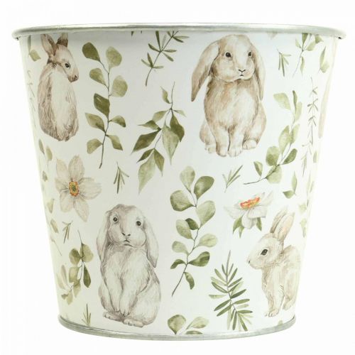 Floristik24 Hasen Blumentopf Ostern Übertopf Metall Ø14cm H12,5cm