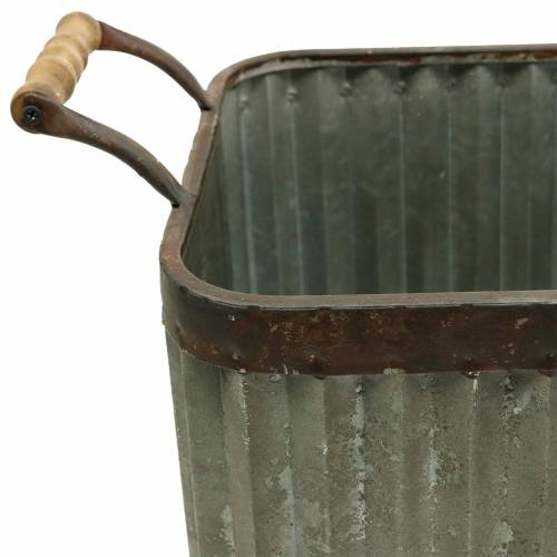 Floristik24 Pflanzgefäß mit Griffen quadratisch Industrial Style 36/31,5/24cm 3er-Set