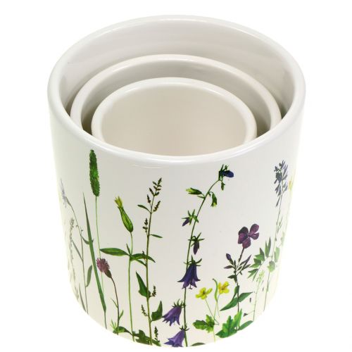 Floristik24 Übertopf Blumendesign Ø12/10/8cm 3er Set