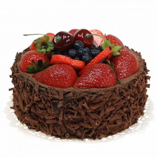 Floristik24 Schoko-Sahne-Torte künstlich Ø15cm H11,5cm