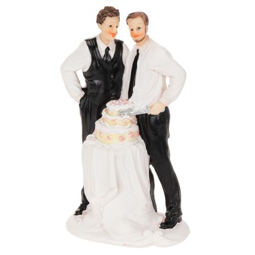 Tortenfigur Männerpaar aus Polyresin, 16,5cm, Hochzeitsmotiv