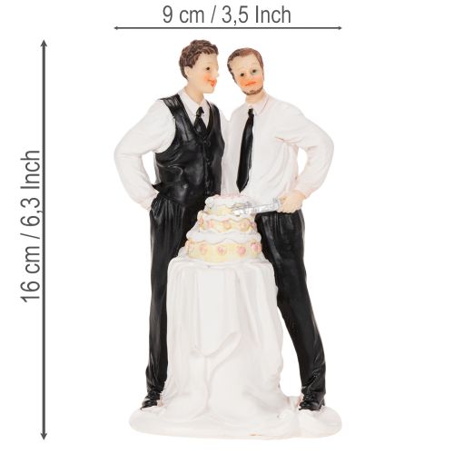 Tortenfigur Männerpaar aus Polyresin, 16,5cm, Hochzeitsmotiv | Floristik24.ch