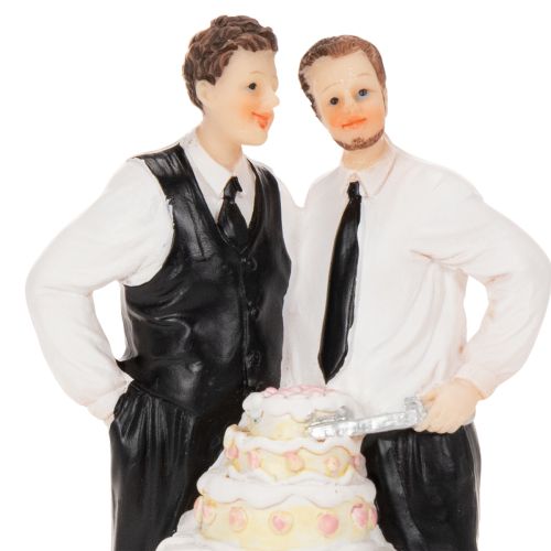 Tortenfigur Männerpaar aus Polyresin, 16,5cm, Hochzeitsmotiv | Floristik24.ch