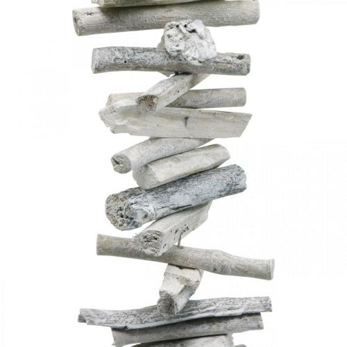 Floristik24 Treibholz Girlande Maritime Deko Holzdeko Weiß gewaschen 80cm