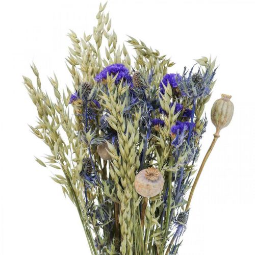 Trockenblumenstrauß Strauß Wiesenblumen Blau H50cm 100g