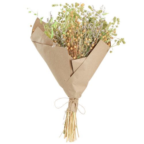 Floristik24 Trockenstrauß Karden Hafer Flachs Mint Natur Weiß 40cm 80g