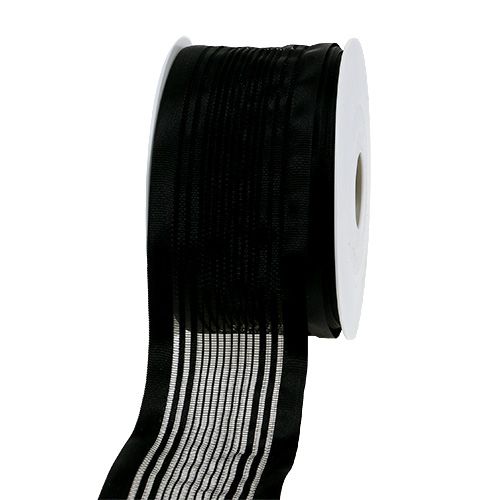 Tüllband, Trauerflor Schwarz 50mm