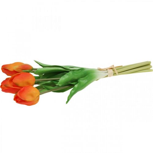 Floristik24 Künstliche Tulpe Orange Kunstblumenstrauß 38cm 7St
