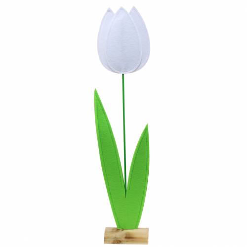 Floristik24 Filzblume Tulpe Weiß H88cm