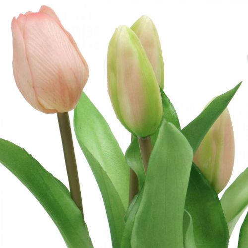 Artikel Tulpe Rosa, Grün im Topf Künstliche Topfpflanze Dekotulpe H23cm