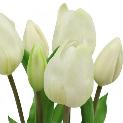 Artikel Künstliche Tulpen Weiß Creme Real Touch 38cm 7 St