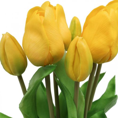 Artikel Tulpe Kunstblume Gelb Real Touch Frühlingsdeko 38cm Strauß à 7St
