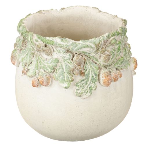 Übertopf Herbst Eicheln Pflanztopf Steinguss Ø14,5cm H13cm