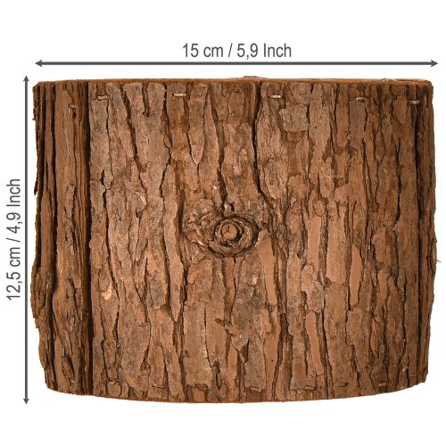 Floristik24 Übertopf Holz rund Pflanztopf Pinienrinde Ø15cm H12,5cm