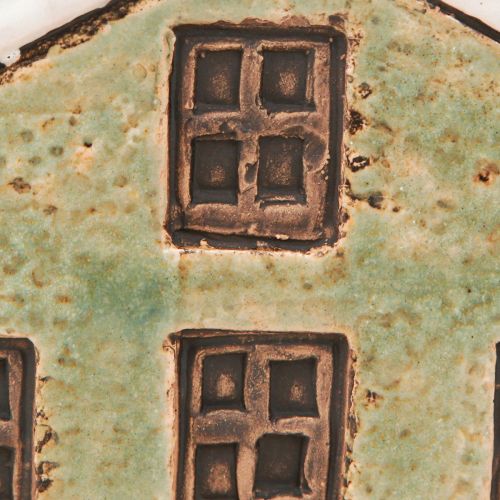 Floristik24 Übertopf Keramik Haus Advent Mint Weiß 10×10×12cm