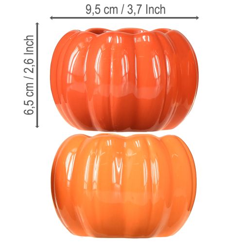 Übertopf Keramik Kürbis Pflanztopf Orange Ø9,5cm H6,5cm 4 St | Floristik24.ch