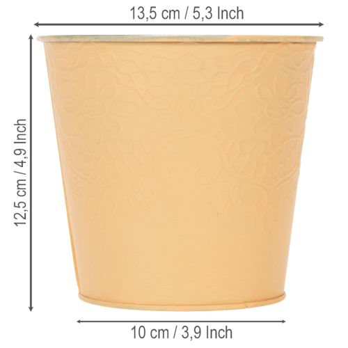 Blumenübertopf Metall Ø13,5cm H12,5cm Pastell Orange Innenbereich | Floristik24.ch