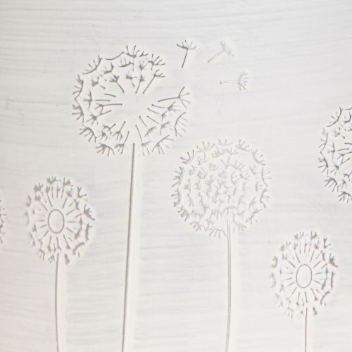 Floristik24 Übertopf Pusteblumen Metall Blumentopf Weiß Ø15,5cm H15,5cm