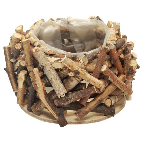 Übertopf Holz Blumentopf Holz Pflanztopf Natur Ø23cm H13cm